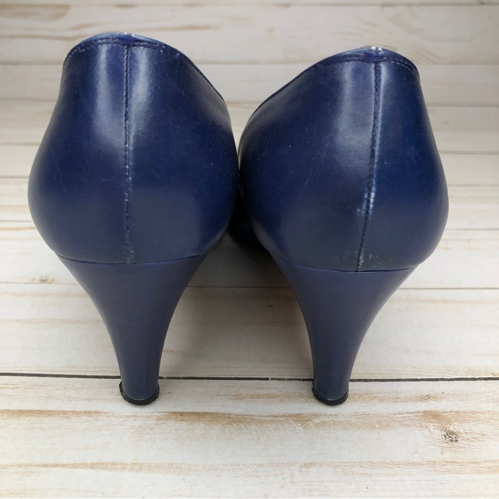 Salvatore Ferragamo Vintage Blue Snake Print Pumps Heels Sz 7.5AAA - Picture 7 of 16